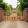 wooden driveway gates